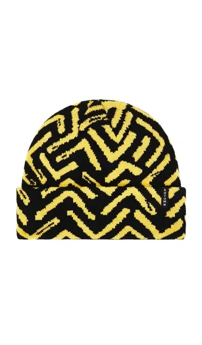 Autumn Headwear Geo Beanie In Black