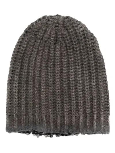 Avant Toi Distressed Finish Beanie In Marrón