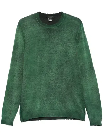 Avant Toi Distressed Sweater In Green