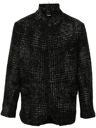 Avant Toi Intarsia-knit Jacket In Black