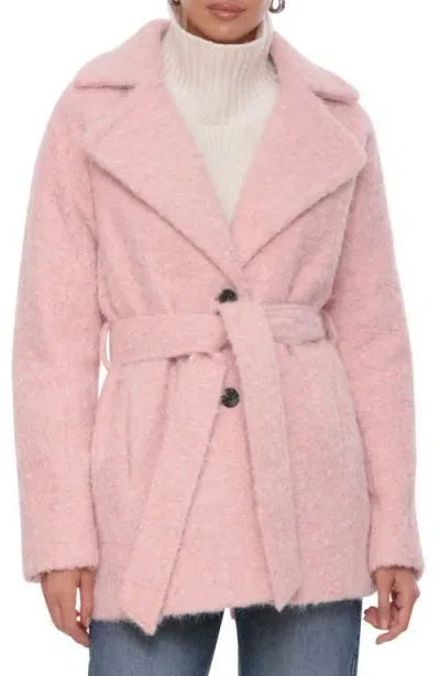 Avec Les Filles Cozy Cocoon Belted Coat In Petal