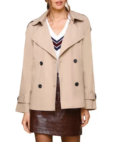 Avec Les Filles Cropped Trench Coat In Khaki