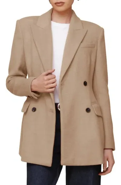 Avec Les Filles Hourglass Blazer Coat In Camel