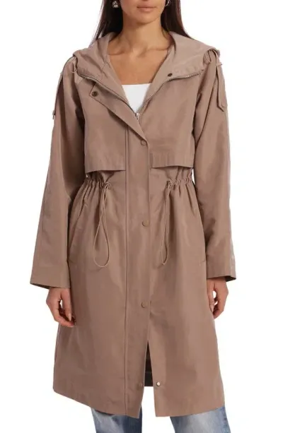 Avec Les Filles Oversize Water Resistant Trench Coat In Khaki