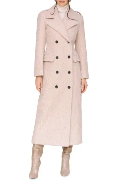 Avec Les Filles Strong Shoulder Maxi Coat In Oat