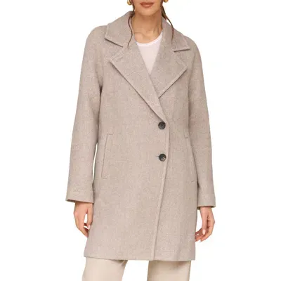 Avec Les Filles Walker Notch Lapel Coat In Stone Grey