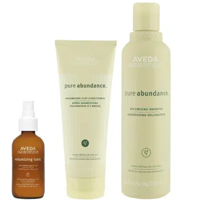 Aveda Pure Abundance Volumising Trio- Shampoo, Conditioner & Purescription Volumising Tonic In White