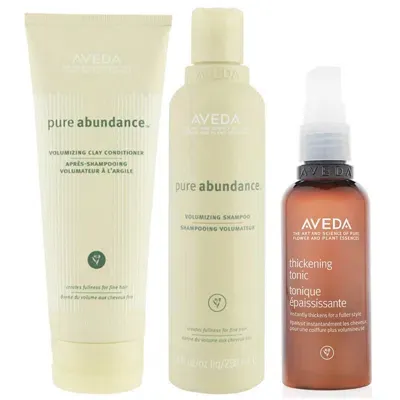 Aveda Pure Ambunance Shampoo, Conditioner And Thickening Tonic Trio (worth £62.50) In White