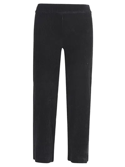 Avenue Montaigne Cropped Corduroy Trousers In Black