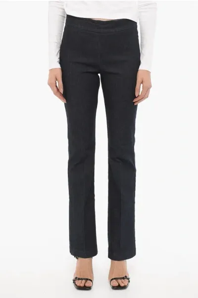 Avenue Montaigne Solid Color Bellini Bootcut Jeans With Elastic Waistband 27c In Black