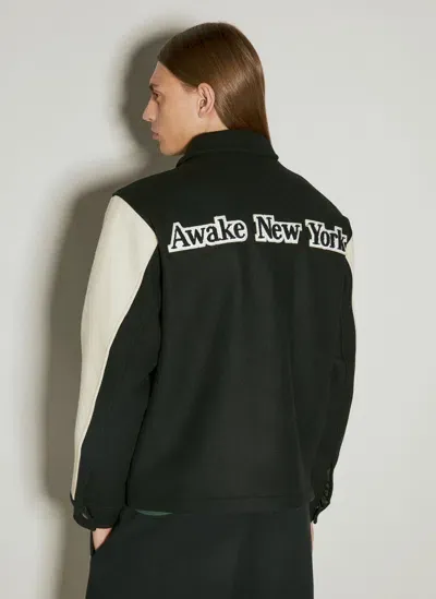 Awake Ny Crown Varsity Jacket In Black