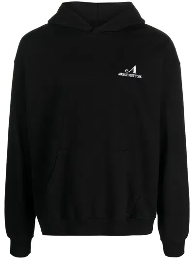 Awake Ny Embroidered Logo Hoodie In Black