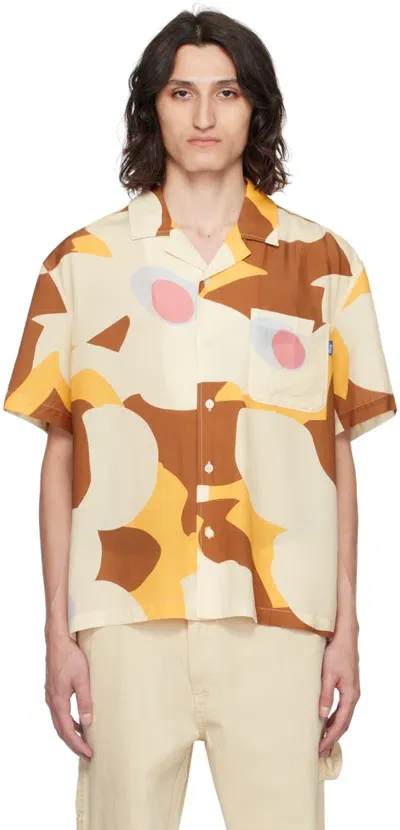 Awake Ny Floral-print Short-sleeve Shirt In Brown