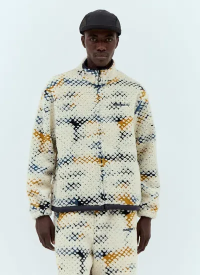 Awake Ny Printed Fleece Jacket In Cream