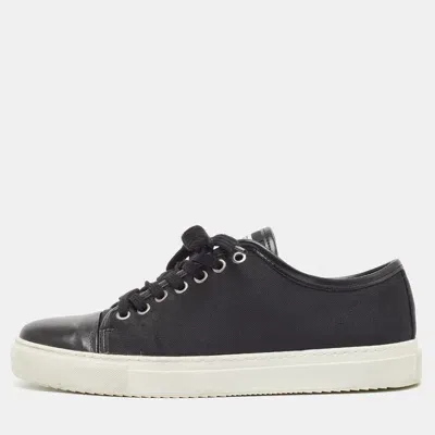 Pre-owned Axel Arigato Black Leather And Canvas Low Top Sneakers Size 42