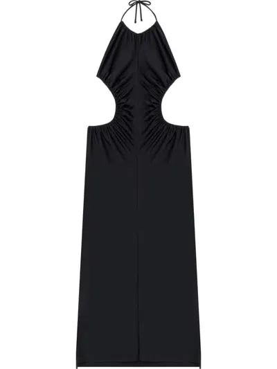 Az Factory X Ester Manas Halterneck Cut-out Midi Dress In Black