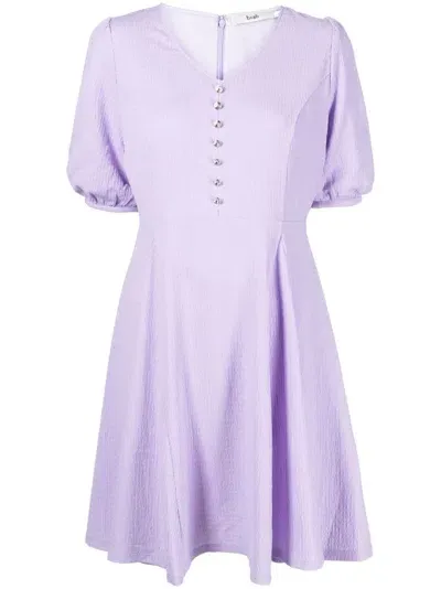 B+ab Puff Sleeve Dress In Purple