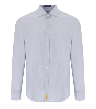 B-d Baggies Brad White Blue Micro-stripes Shirt