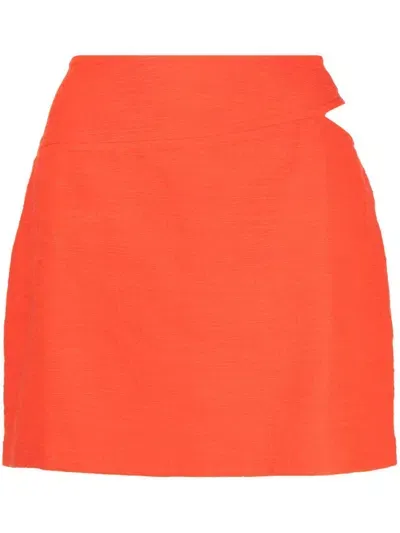 Ba&sh Cut-out Detail Cotton Skirt In Orange