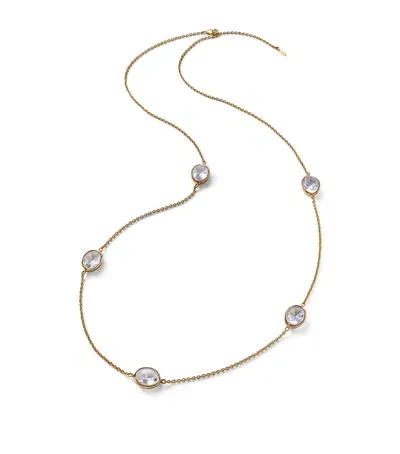 Baccarat Gold Vermeil And Crystal Croisé Long Necklace In Multi