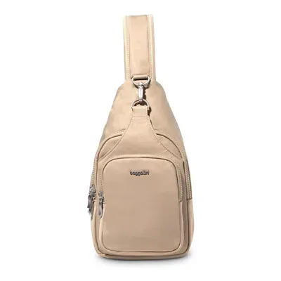 Baggallini Central Park Sling Bag In Taupe Twill