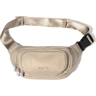 Baggallini On The Go Belt Bag Waist Pack In Taupe Twill