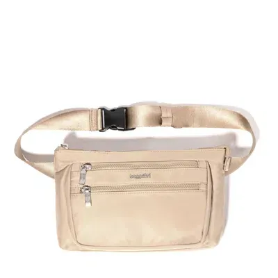 Baggallini Pocket Belt Bag Waist Pack And Crossbody In Beige