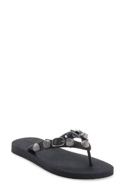 Balenciaga Cagole Flip Flop In Black