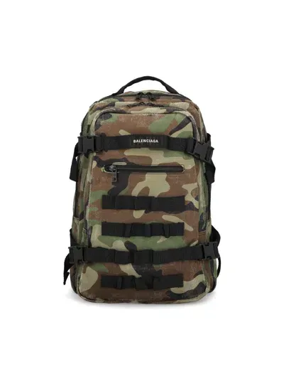 Balenciaga Camo Printed Army Space Small Backpack In Multi