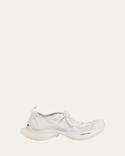 Balenciaga Circuit Mesh Lace-up Track Sneakers In White