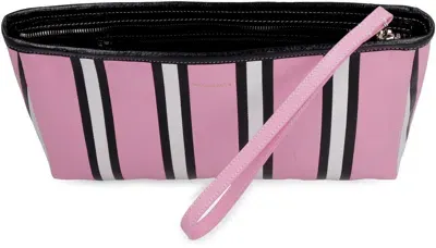 Balenciaga Barbes Leather Clutch In Pink