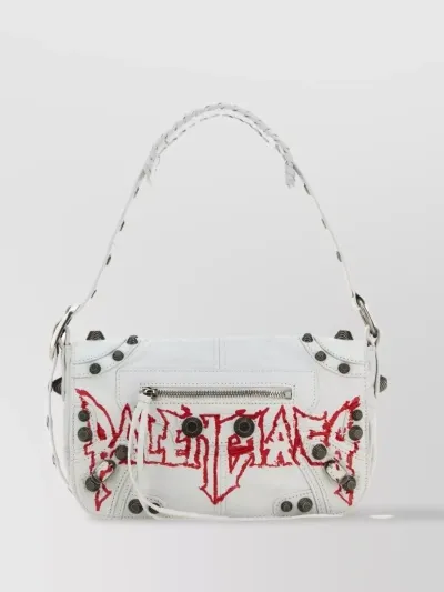 Balenciaga Man White Leather Le Cagole Xs Diy Metal Crossbody Bag