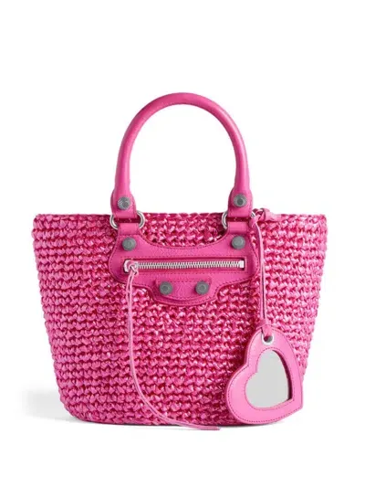 Balenciaga Le Cagole Panier Small Tote In Pink