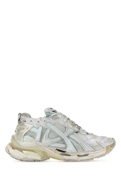 Balenciaga White Runner Lace Up Sneakers