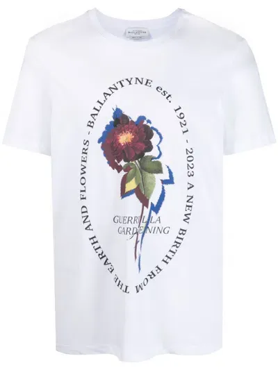 Ballantyne Graphic-print Cotton T-shirt In White