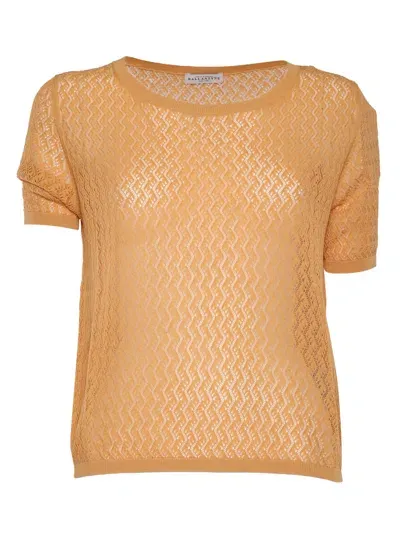 Ballantyne Orange Cotton Knit Sweater