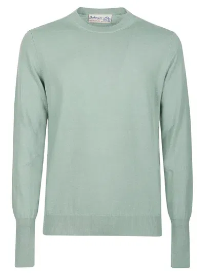 Ballantyne Plain Round Neck Sweater In Green