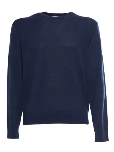 Ballantyne R Neck Pullover In Blue