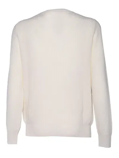 Ballantyne R Neck Pullover In White