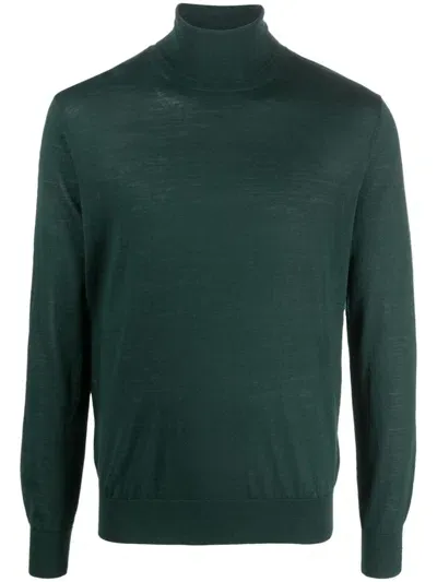 Ballantyne Roll-neck Fine-knit Jumper In Green