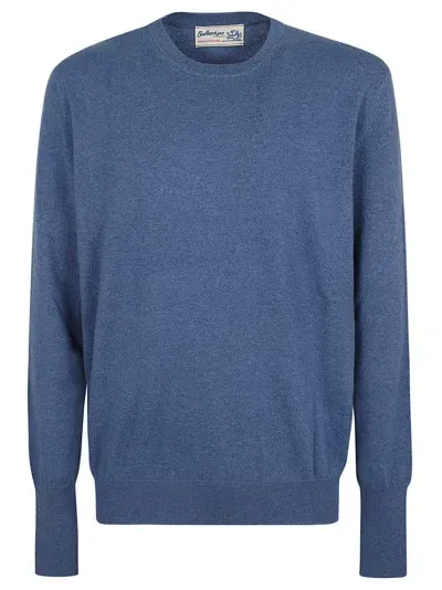 Ballantyne Round Neck Pullover In Blue