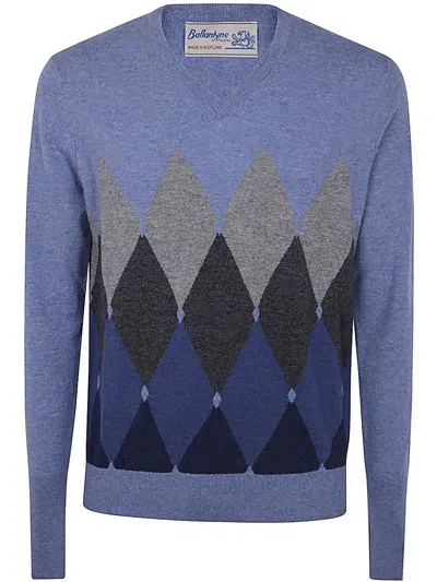 Ballantyne V Neck Pullover Clothing In Blue