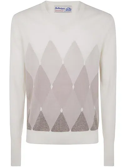 Ballantyne V Neck Pullover Clothing In White