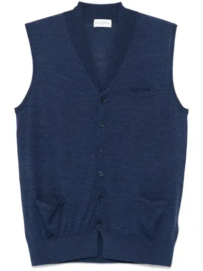 Ballantyne V-neck Vest In Blue