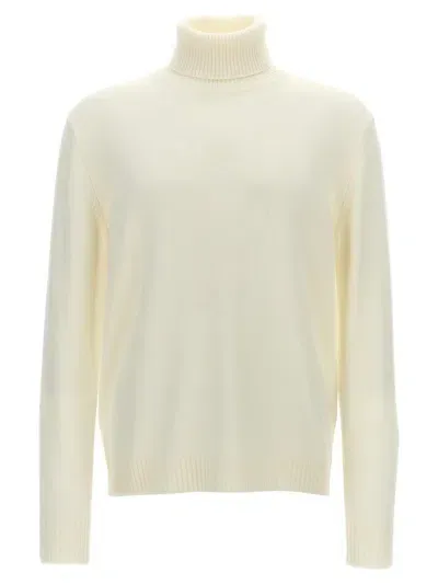 Ballantyne Wool Turtleneck Sweater In White