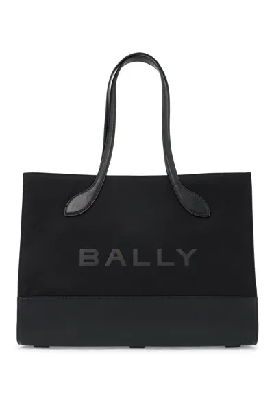 Bally East/west Nylon And Leather Tote Bag In Black