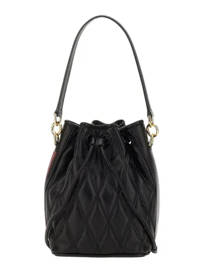 Bally Quilted Leather Donae Bucket Bag In Black