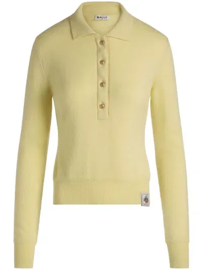 Bally Cashmere Polo Shirt In Yellow