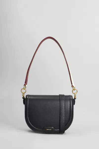 Bally Code Flap Shoulder Bag In Black Leather