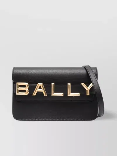 Bally Logo Crossbody Leather Bag In Black